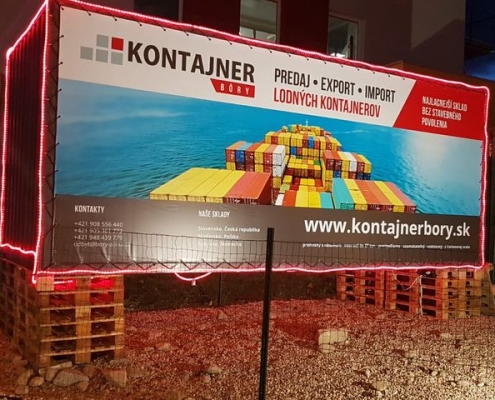 RLodný kontajner Bôry- reklama na lodnom kontajneri i s osvetlením
